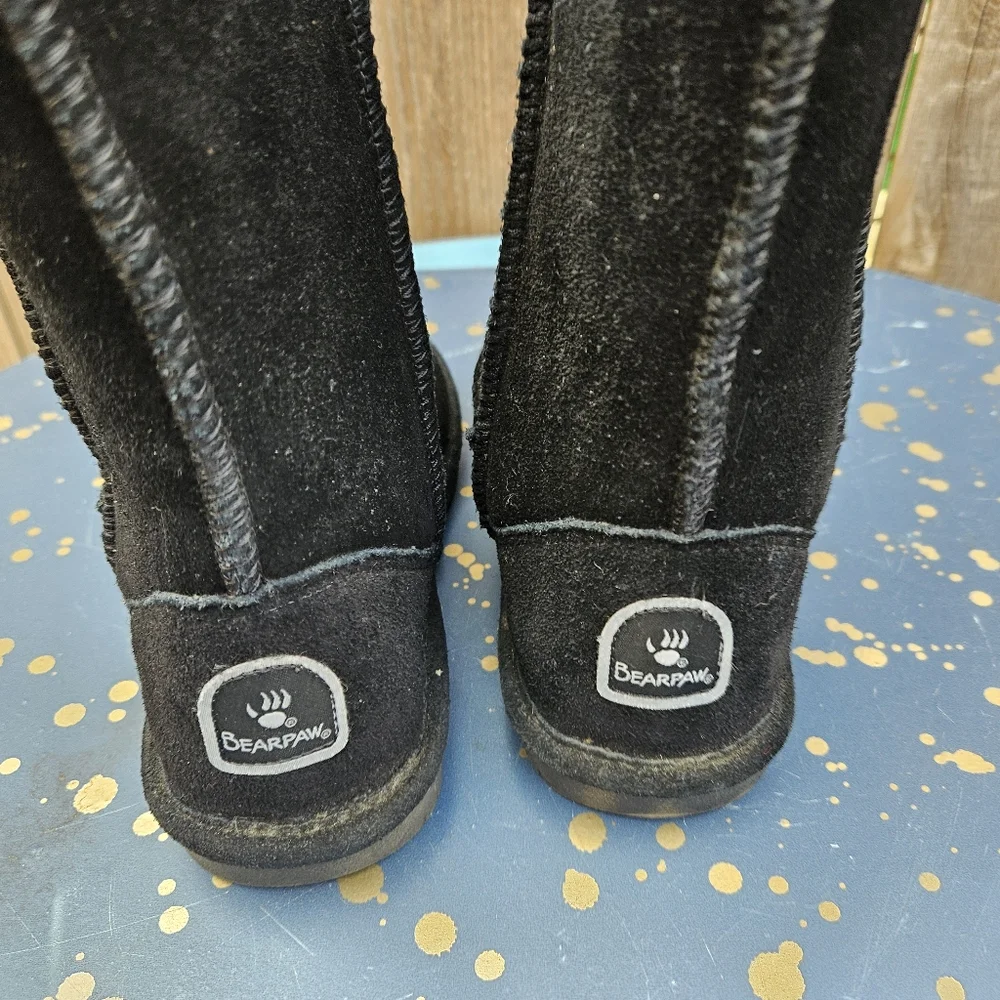 Bearpaw Black Suede Boots Women Size 5 - Picture 10 of 15